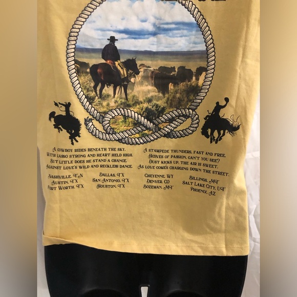 Stampede of Love Country Music Tour yellow concert tshirt size small brand new - Picture 9 of 14